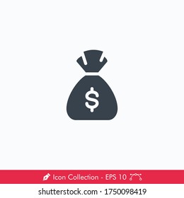 Money Bag (Money Sack) Icon / Vector