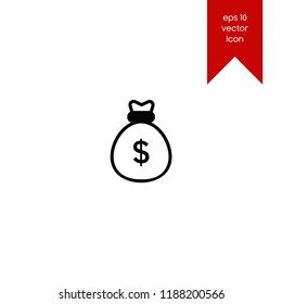 Money bag, sack vector icon