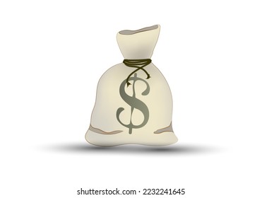 Money bag. Sack of money vector icon illustration.