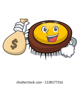 With money bag sea urchin character cartoon