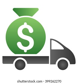 Money Bag Shipment vector toolbar icon for software design. Style is a gradient icon symbol on a white background.