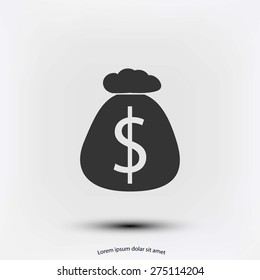 Money bag sign icon