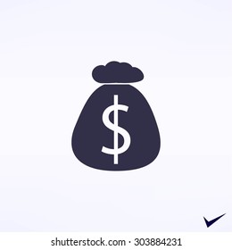 Money bag sign icon