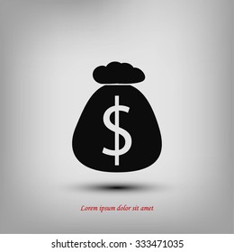 Money bag sign icon