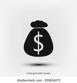 Money bag sign icon