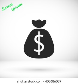 Money bag sign icon