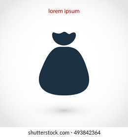 Money bag sign icon, flat design best vector icon