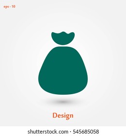 Money bag sign icon, flat design best vector icon