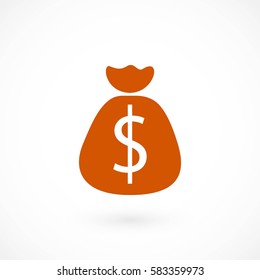 Money bag sign icon, flat design best vector icon