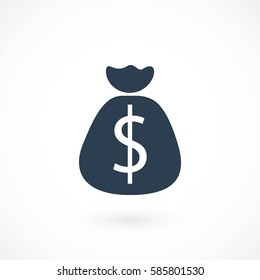 Money bag sign icon, flat design best vector icon