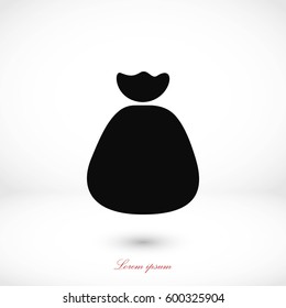 Money bag sign icon, flat design best vector icon
