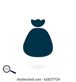 Money bag sign icon, flat design best vector icon