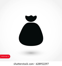 Money bag sign icon, flat design best vector icon