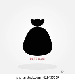 Money bag sign icon, flat design best vector icon