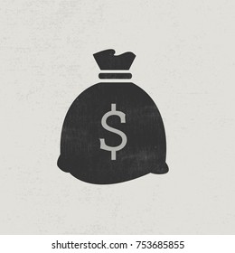 Money bag sign icon, flat design best vector icon
