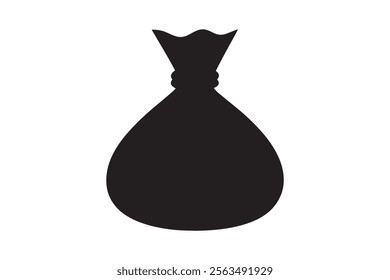 Money bag silhouette on white background (3)