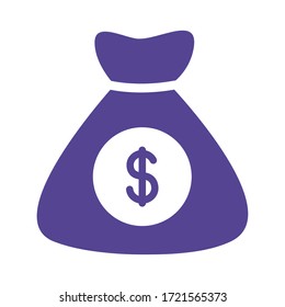 money bag silhouette style vector illustration design