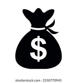 Money bag silhouette vector icon design 