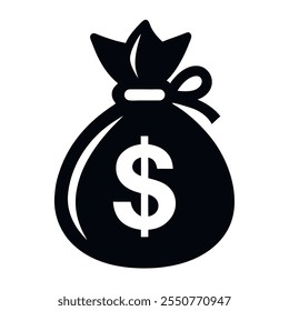 Money bag silhouette vector icon design 