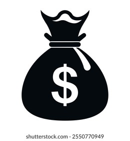 Money bag silhouette vector icon design 