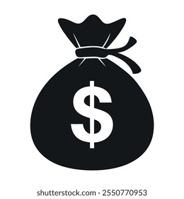 Money bag silhouette vector icon design 