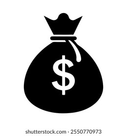 Money bag silhouette vector icon design 