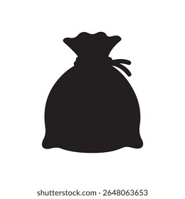 Money bag silhouette vector isolated on white background