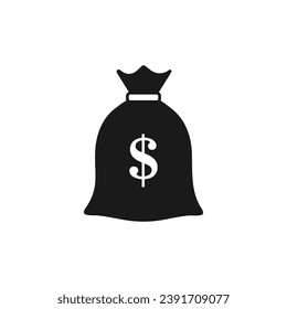 Geldbeutel - einfaches schwarzes Symbol. Finanzsymbol. Vektorgrafik
