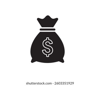 money bag simple flat illustration on white background.