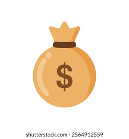 Money bag simple flat vector design isolated on white background