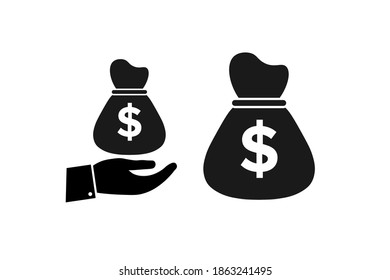 Bolsa de dinero. Conjunto de iconos simple. Elemento de estilo plano para el diseño gráfico. Ilustración del vector EPS10
