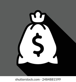 money bag simple icon, vector illustration 