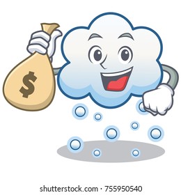 With money bag snow cloud character cartoon