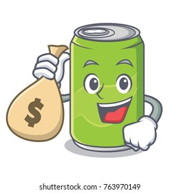 With money bag soft drink character cartoon
