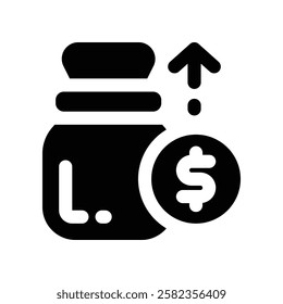 money bag solid icon. vector icon for your website, mobile, presentation, and logo design.