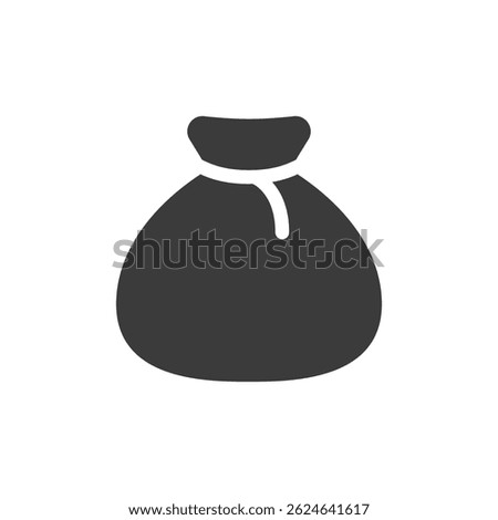 Money bag, solid icon. Wealth, income, or savings.