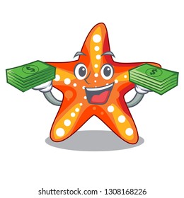 With money bag starfish isolated with in the cartoons