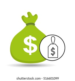 money bag sticker icon graphic vector illustration eps 10