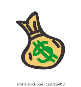 Money Bag Streetwear Design Black and Yellow Color Commercial Use