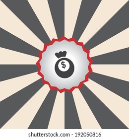 Money in the bag with sunshine, vector