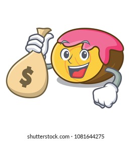 With money bag swiss roll character cartoon