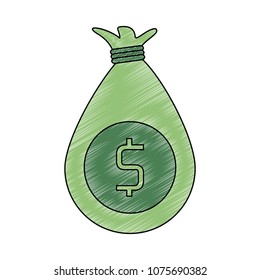 Money bag symbol scribble
