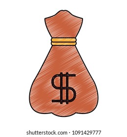 Money bag symbol scribble