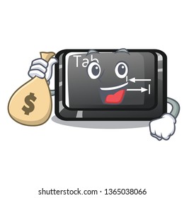 With money bag tab button installed on computer character