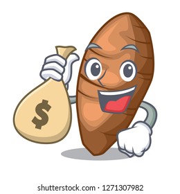 With money bag taro tuber in the shape cartoon