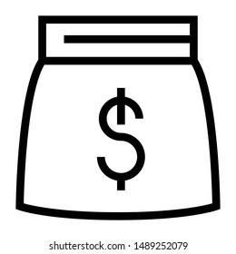 money bag thin line vector icon