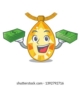With money bag topaz jewelry in the character shape