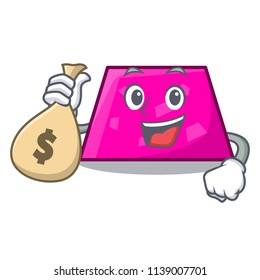 With money bag trapezoid character cartoon style
