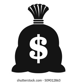 Money bag with US dollar sign icon. Simple illustration of money bag with US dollar sign vector icon for web