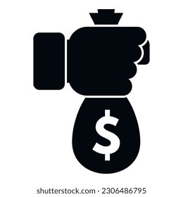 Money bag value icon simple vector. Core purpose. Company customer
